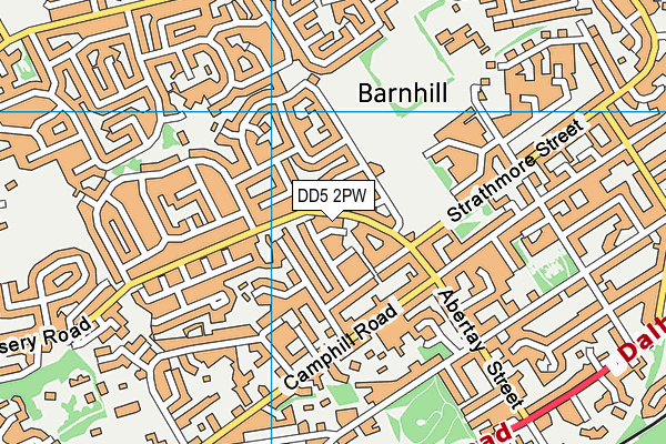 DD5 2PW map - OS VectorMap District (Ordnance Survey)