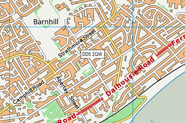 DD5 2QW map - OS VectorMap District (Ordnance Survey)