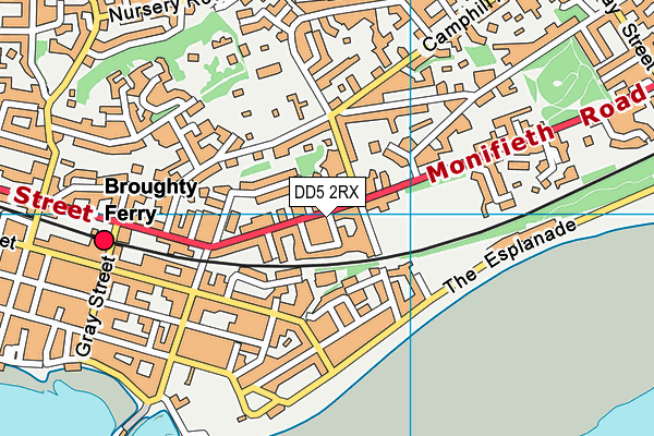 DD5 2RX map - OS VectorMap District (Ordnance Survey)