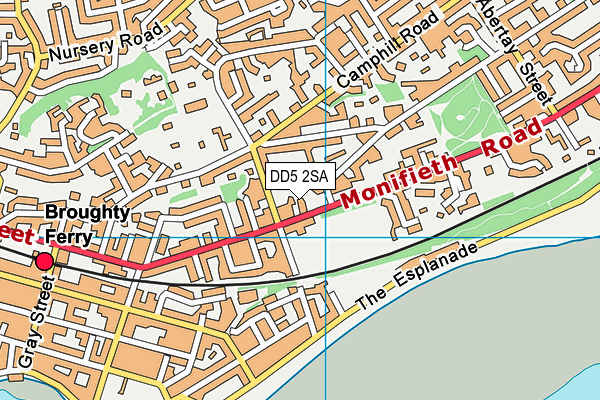 DD5 2SA map - OS VectorMap District (Ordnance Survey)