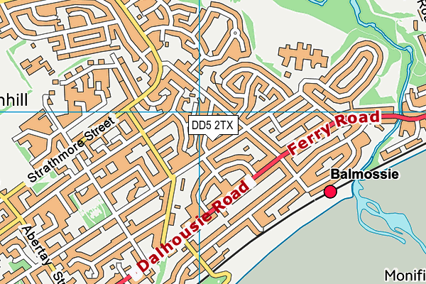 DD5 2TX map - OS VectorMap District (Ordnance Survey)