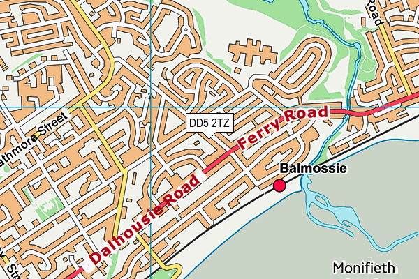 DD5 2TZ map - OS VectorMap District (Ordnance Survey)