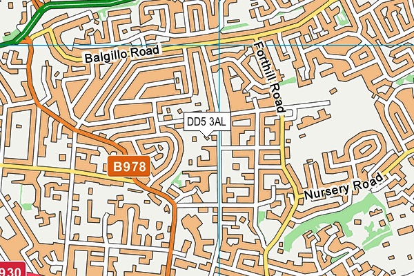 DD5 3AL map - OS VectorMap District (Ordnance Survey)
