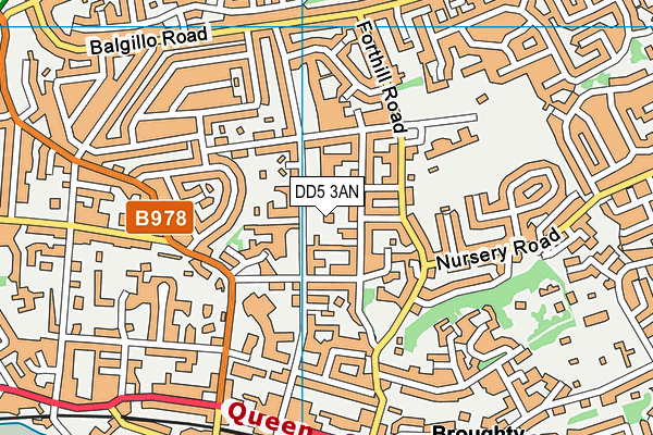 DD5 3AN map - OS VectorMap District (Ordnance Survey)