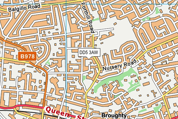 DD5 3AW map - OS VectorMap District (Ordnance Survey)