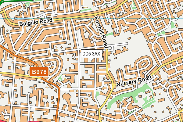 DD5 3AX map - OS VectorMap District (Ordnance Survey)