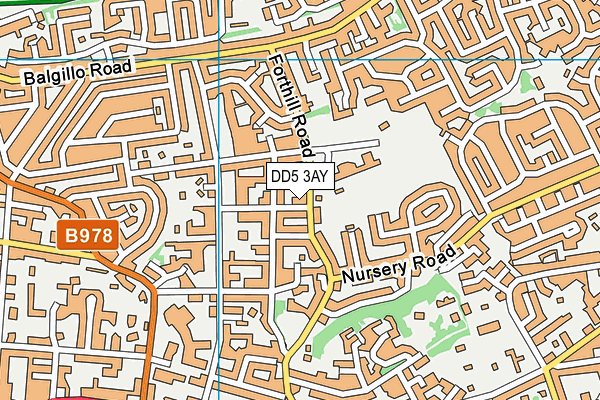 DD5 3AY map - OS VectorMap District (Ordnance Survey)