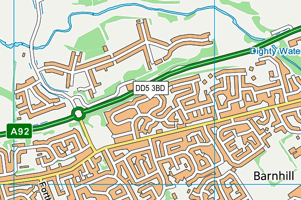 DD5 3BD map - OS VectorMap District (Ordnance Survey)
