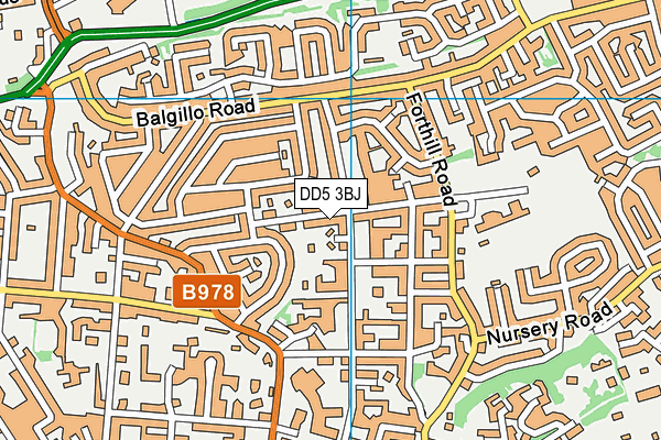 DD5 3BJ map - OS VectorMap District (Ordnance Survey)