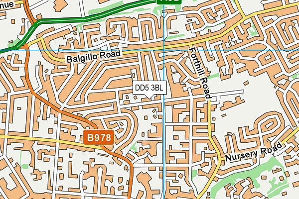 DD5 3BL map - OS VectorMap District (Ordnance Survey)