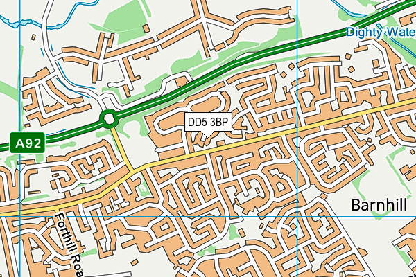 DD5 3BP map - OS VectorMap District (Ordnance Survey)