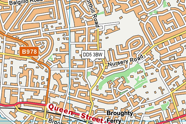 DD5 3BW map - OS VectorMap District (Ordnance Survey)