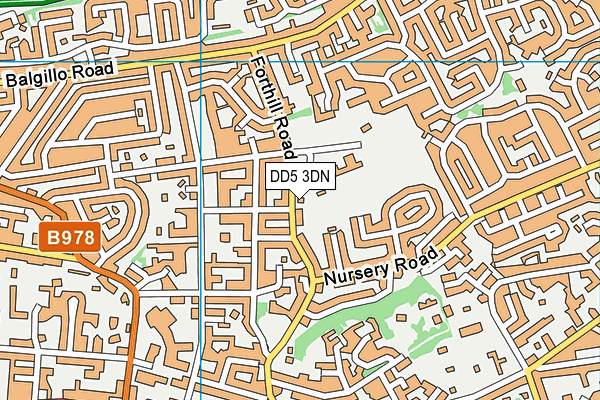 DD5 3DN map - OS VectorMap District (Ordnance Survey)