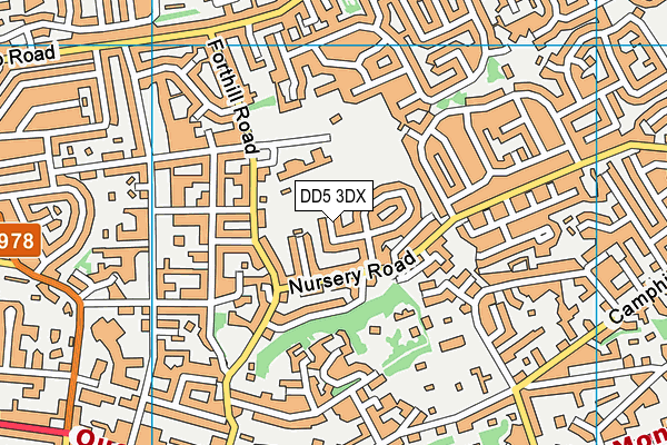 DD5 3DX map - OS VectorMap District (Ordnance Survey)