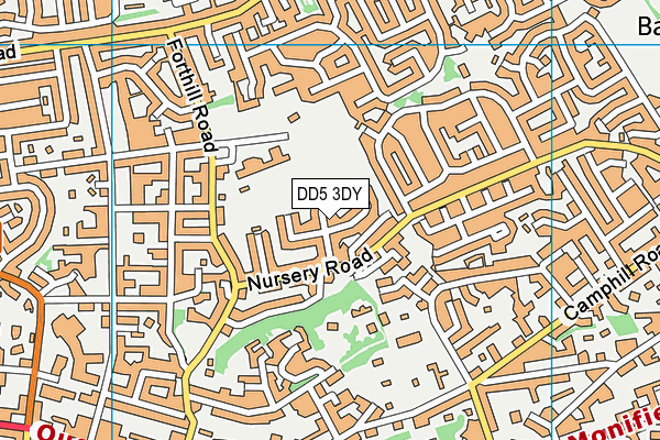 DD5 3DY map - OS VectorMap District (Ordnance Survey)