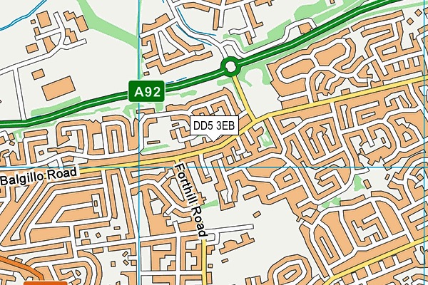 DD5 3EB map - OS VectorMap District (Ordnance Survey)