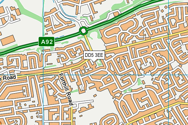 DD5 3EE map - OS VectorMap District (Ordnance Survey)