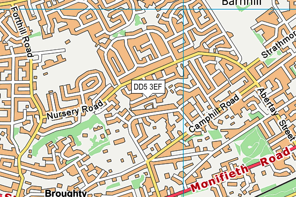 DD5 3EF map - OS VectorMap District (Ordnance Survey)