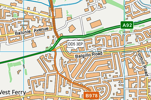 DD5 3EP map - OS VectorMap District (Ordnance Survey)