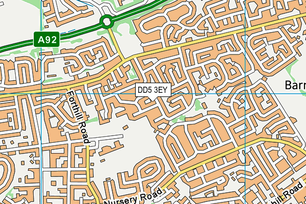 DD5 3EY map - OS VectorMap District (Ordnance Survey)