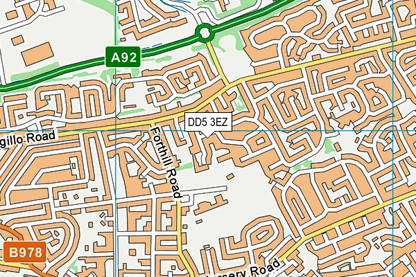 DD5 3EZ map - OS VectorMap District (Ordnance Survey)