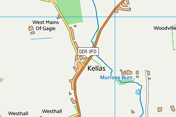DD5 3FD map - OS VectorMap District (Ordnance Survey)