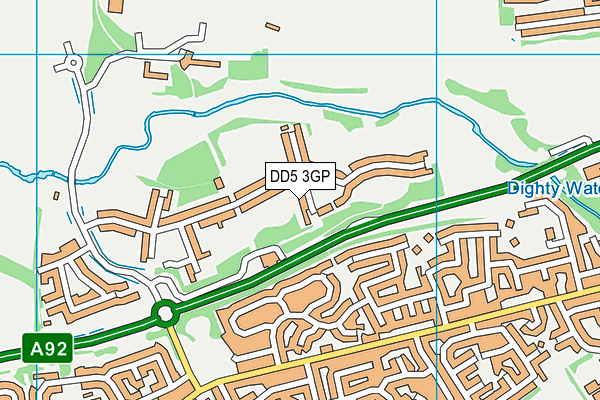 DD5 3GP map - OS VectorMap District (Ordnance Survey)