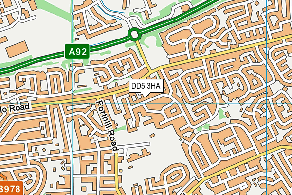 DD5 3HA map - OS VectorMap District (Ordnance Survey)