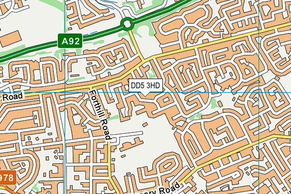 DD5 3HD map - OS VectorMap District (Ordnance Survey)