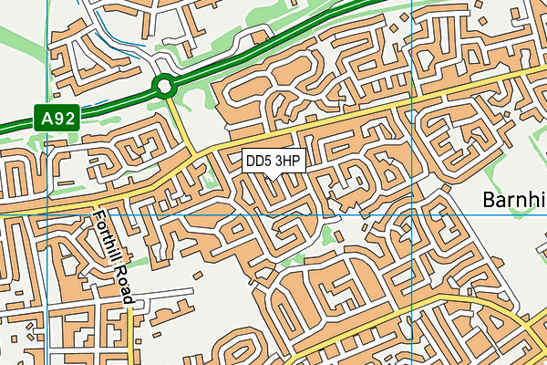 DD5 3HP map - OS VectorMap District (Ordnance Survey)