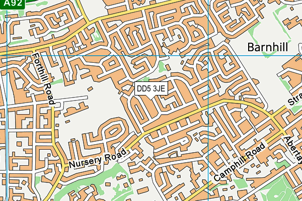 DD5 3JE map - OS VectorMap District (Ordnance Survey)