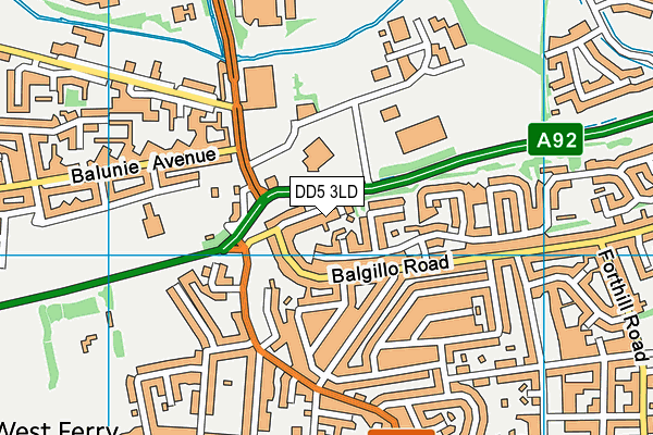 DD5 3LD map - OS VectorMap District (Ordnance Survey)