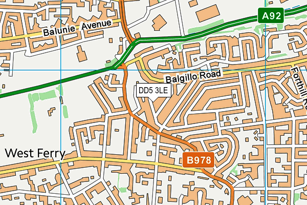 DD5 3LE map - OS VectorMap District (Ordnance Survey)