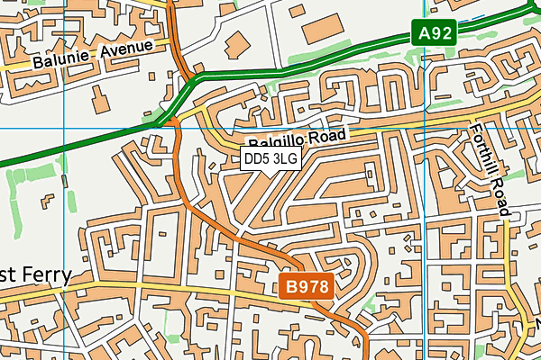 DD5 3LG map - OS VectorMap District (Ordnance Survey)
