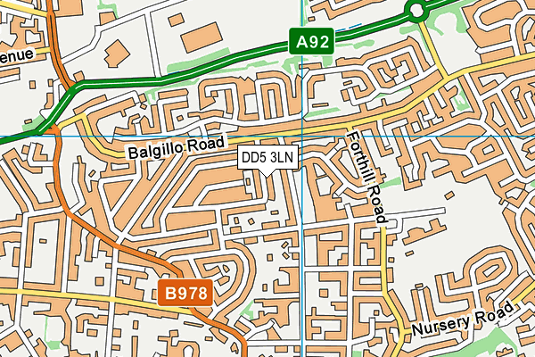 DD5 3LN map - OS VectorMap District (Ordnance Survey)