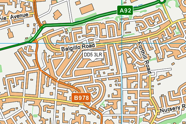 DD5 3LR map - OS VectorMap District (Ordnance Survey)