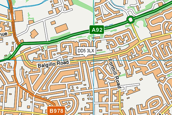 DD5 3LX map - OS VectorMap District (Ordnance Survey)
