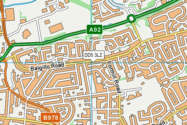 DD5 3LZ map - OS VectorMap District (Ordnance Survey)