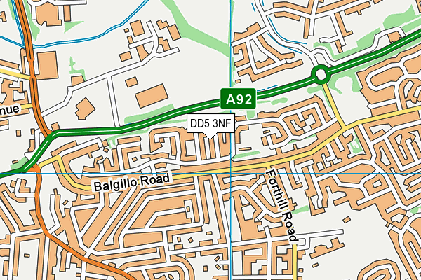 DD5 3NF map - OS VectorMap District (Ordnance Survey)