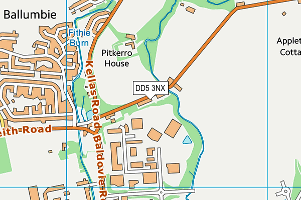 DD5 3NX map - OS VectorMap District (Ordnance Survey)