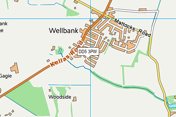 DD5 3PW map - OS VectorMap District (Ordnance Survey)