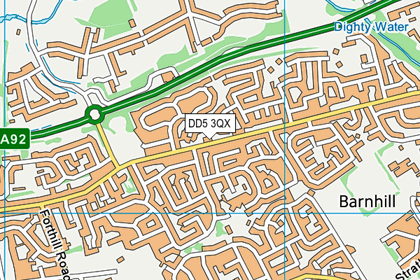 DD5 3QX map - OS VectorMap District (Ordnance Survey)
