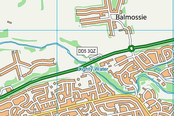 DD5 3QZ map - OS VectorMap District (Ordnance Survey)