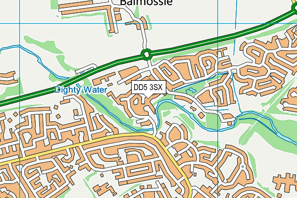 DD5 3SX map - OS VectorMap District (Ordnance Survey)