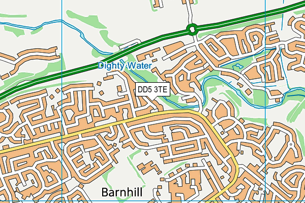 DD5 3TE map - OS VectorMap District (Ordnance Survey)