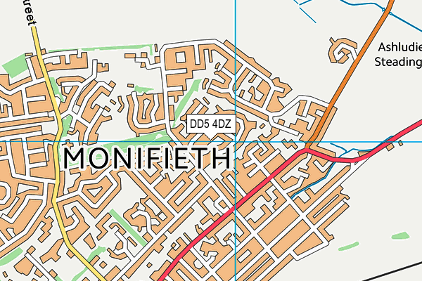 DD5 4DZ map - OS VectorMap District (Ordnance Survey)