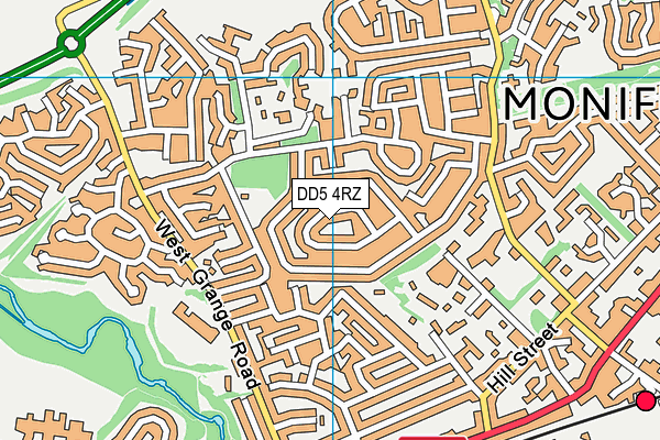 DD5 4RZ map - OS VectorMap District (Ordnance Survey)