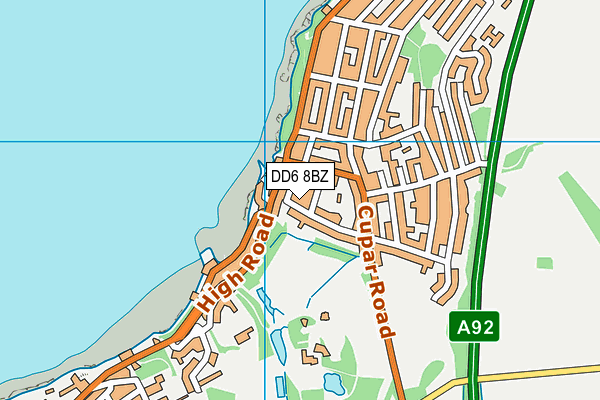 DD6 8BZ map - OS VectorMap District (Ordnance Survey)