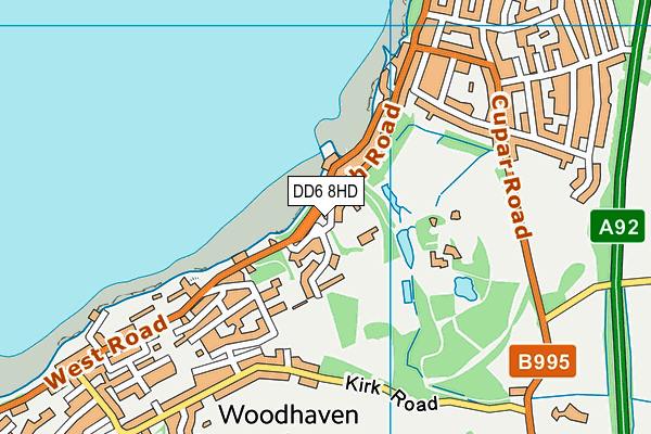 DD6 8HD map - OS VectorMap District (Ordnance Survey)