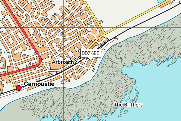 DD7 6BE map - OS VectorMap District (Ordnance Survey)